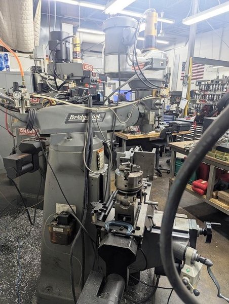 BRIDGEPORT VERTICAL MILLING MACHINE WITH PROTRAK EMX 2-AXIS CONTROL WITH 3-AXIS DIGITAL READOUT