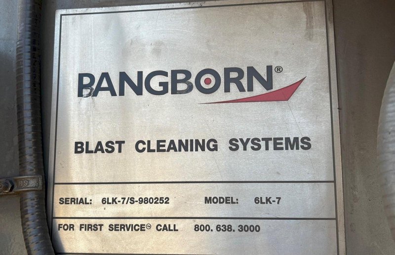 72” TABLE PANGBORN MODEL 6LK-7 ROTOBLAST SHOT BLAST MACHINE: YOBRO #24410