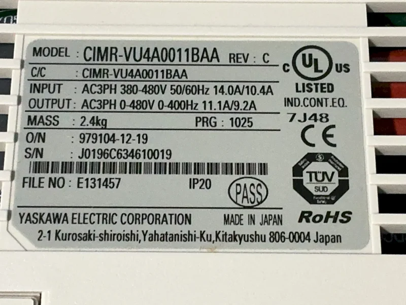 YASKAWA IMPULSE G+ MINI SERVO DRIVE  -  CIMR-VU4A0011BAA