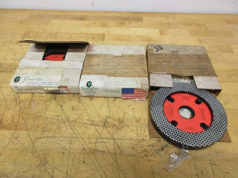 Greenlee (3pc) Coarse Diamond 6" x 3/4" x 1-1/4" Tool Grinder Wheels **New In Boxes**- Auction Item