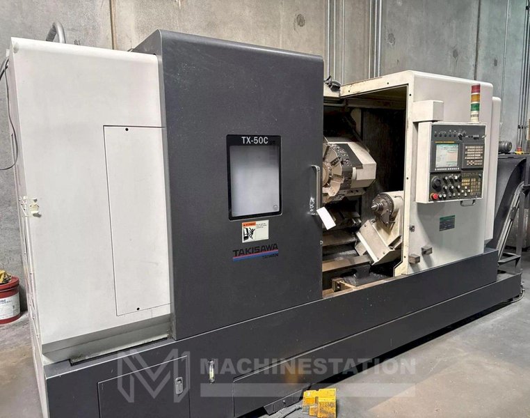 Takisawa TX-50C CNC Turning Center – 12″ Chuck, 5″ Big Bore Lathe