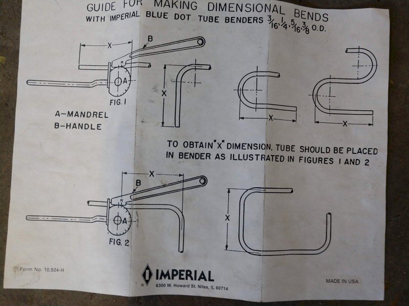 7/8" IMPERIAL TOOL MODEL #260-FHA BLUE DOT CONDUIT BENDER #P0000153: STOCK 14717