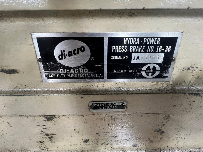 12 TON X 36&quot; DIACRO HYDRA-MECHANICAL PRESS BRAKE