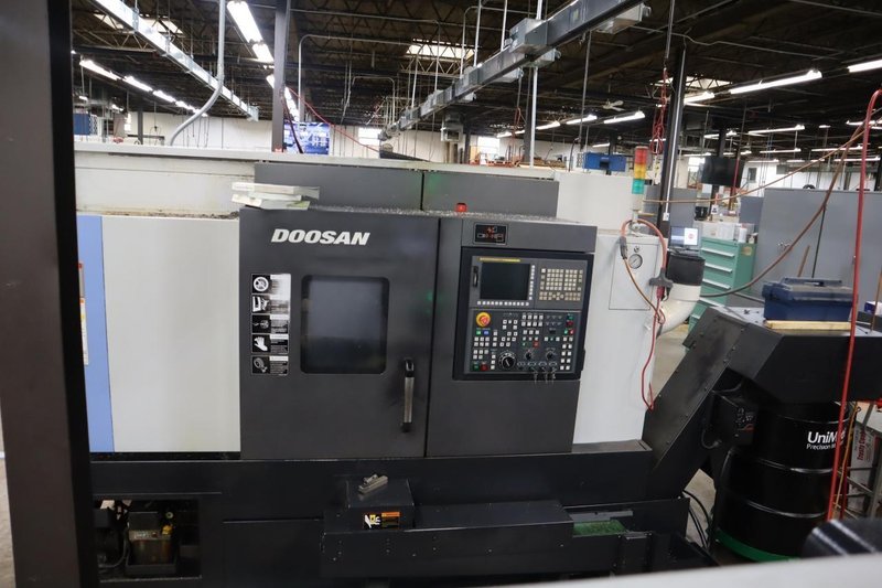 Doosan Puma 2100SY CNC Lathe, Live Milling, Y-Axis, Sub-Spindle, C-Axis Main and Sub, Chip Conveyor, Parts Catcher, Conveyor- Auction Item