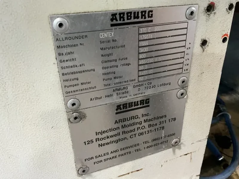 Arburg Inc  Injection Molder - 370 C 800 - 500