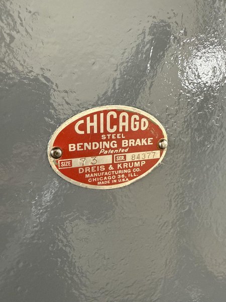 8&#039; X 10 GA CHICAGO DRIES &amp; KRUMP 73 POWERED BOX &amp; PAN BRAKE. STOCK # 1117424