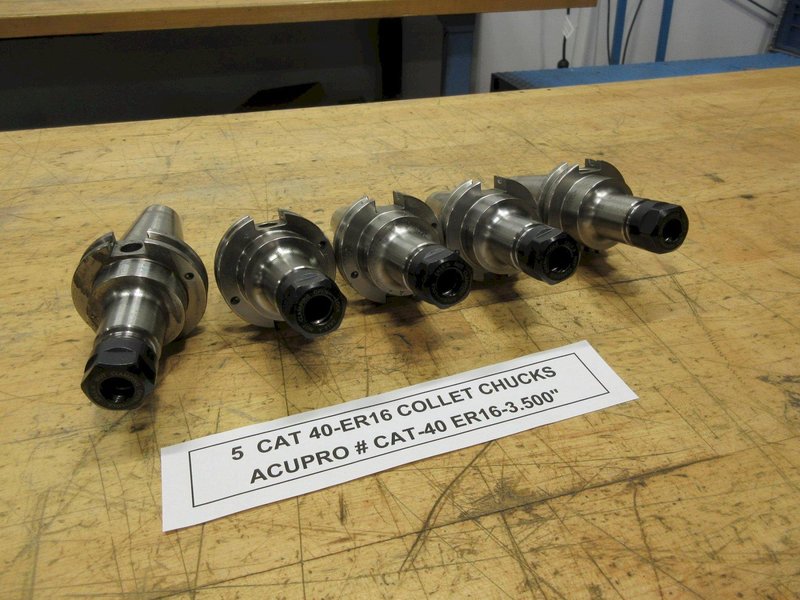 Accupro (5 pcs) CAT40 ER16 Collet Type Tool Holders, 3.5" Gage Length- Auction Item