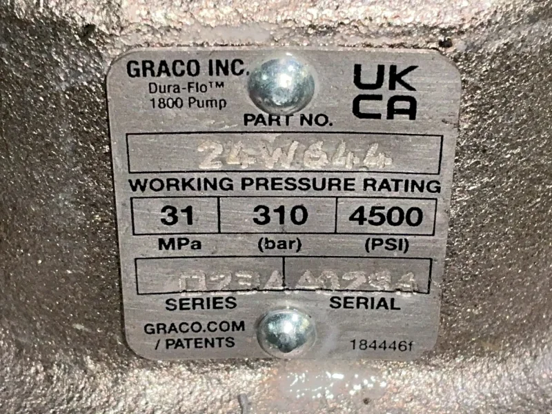 GRACO 4500PSI WORKING PRESSURE DURA-FLO DISPLACEMENT PUMP  -  24W644