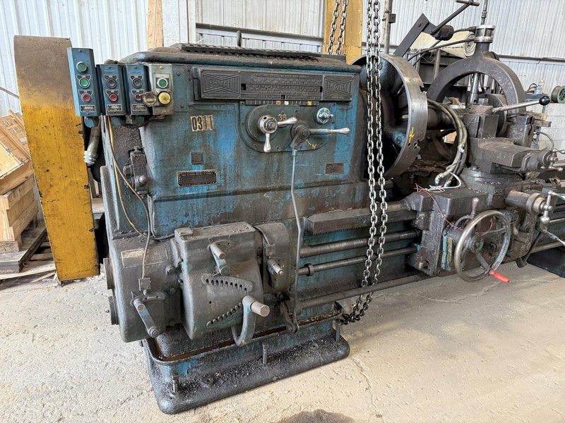 39&quot; x 35&#039; (420&quot;) LEHMANN DUAL CARRIAGE ENGINE LATHE WITH 15 HP G+P BELT GRINDING ATTACHMENT: YOBRO #24125