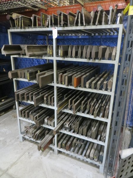 Press Brake Dies - Large Assortment on Storage Cart- Auction Item