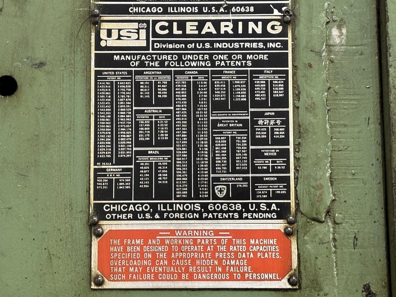 60 TON TORC-PAC USI CLEARING OBI PRESS 6" STROKE: STOCK #22824