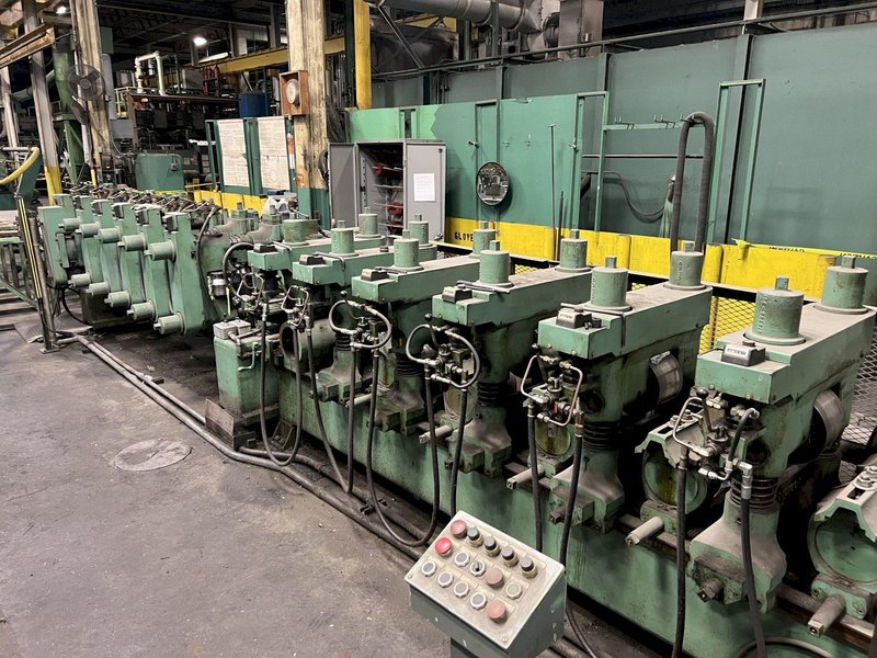 12 ROLL MEECO MODEL #12-12-TPVC (HD3) 2-PLANE SHAPE, ROD &amp; FLAT STOCK ROTARY STRAIGHTENING &amp; CHAMFER SYSTEM: STOCK #18428