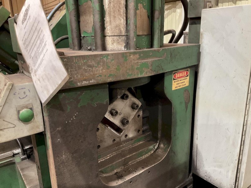 6" x 6" x 1/2" CONTROLLED AUTOMATION MODEL #ABL-74 AUTOMATIC ANGLE PUNCH &amp; SHEAR LINE: STOCK #24935