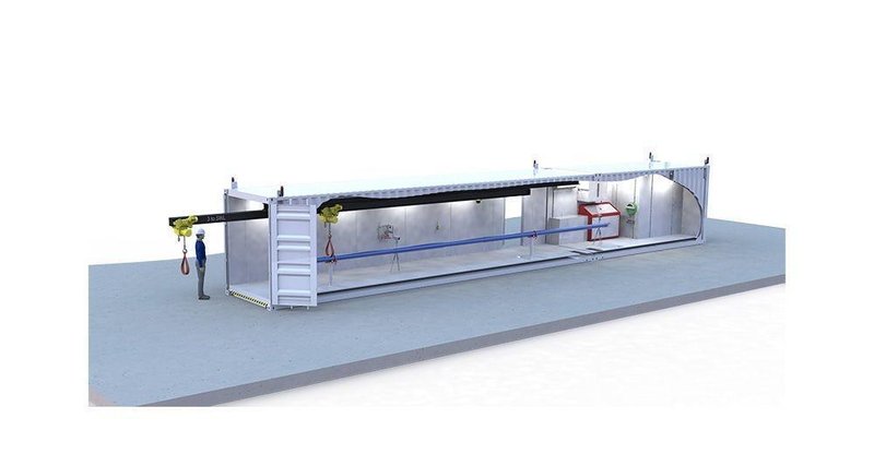 40' RESATO CONTAINERIZED HIGH PRESSURE TEST BAY W/ 3 TON YALE HOIST SYSTEM: YOBRO #25867