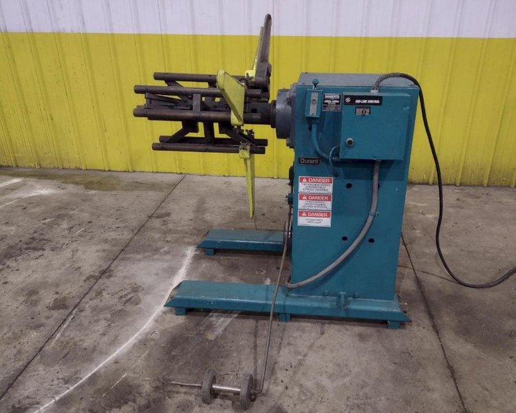4,000 LB X 16" DURANT MODEL #MD-401-M MOTORIZED UNCOILER COIL REEL. STOCK # 0540326