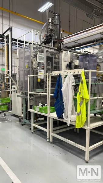 220 TON 13.7 OZ JSW MODEL JT220REIII VERTICAL CLAMP INJECTION MOLDING MACHINE MFG 2003