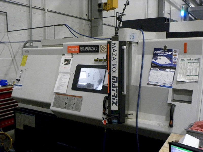 Mazak QTN 350-II CNC Lathe, 2008- 15″ Kitagawa Chuck, 4.6″ Through-Hole, Tool Pre-Setter