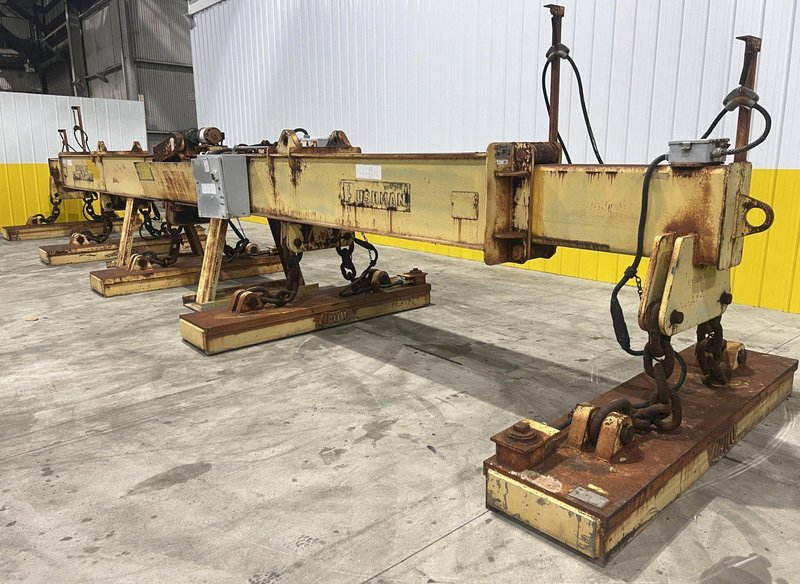 53 TON (107,500 LBS) BUSHMAN MODEL #MT420 TELESCOPING MAGNETIC LIFTING SPREADER BEAM  W/ OHIO MAGNETICS DIESEL GENERATOR: STOCK #20419