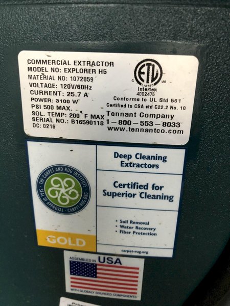 NOBLES EXPLORER MODEL H5 CARPET CLEANER: STOCK #14002