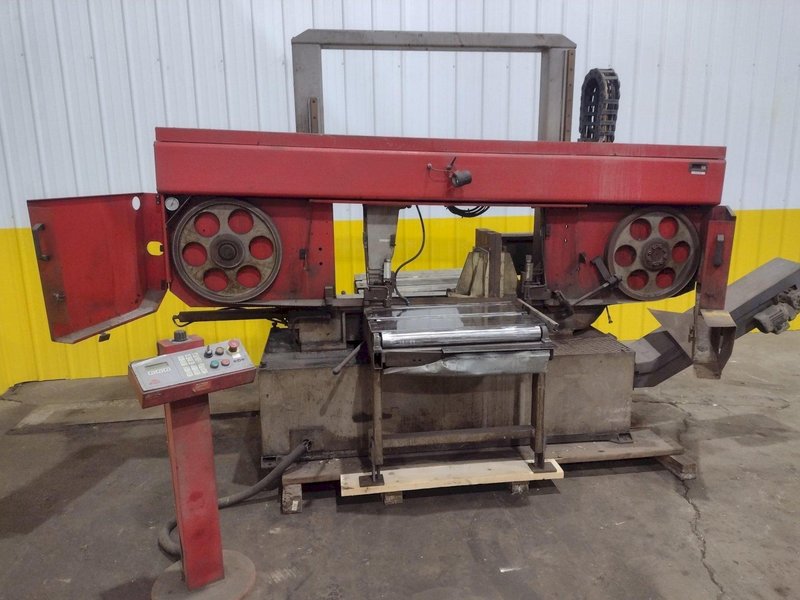 14" X 20.5" BOMAR MODEL #SL-520 SEMI-AUTOMATIC DUAL POST HORIZONTAL BAND SAW, 2003: STOCK #19577
