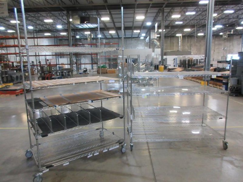Uline Rolling Metal Wire Carts, (2) - 58" x 36" x 102" &amp; 71" x 36" x 69"- Auction Item