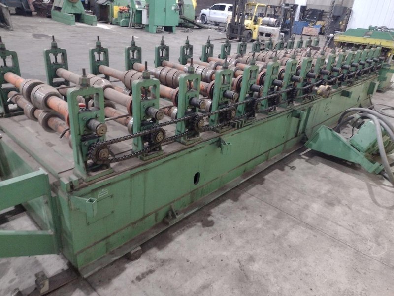 16 STAND X 4&quot; x 36&quot; WIDE R-PANEL ASC ROLLFORMER LINE WITH REEL &amp; CUT OFF, BECK CONTROLS: STOCK 21176