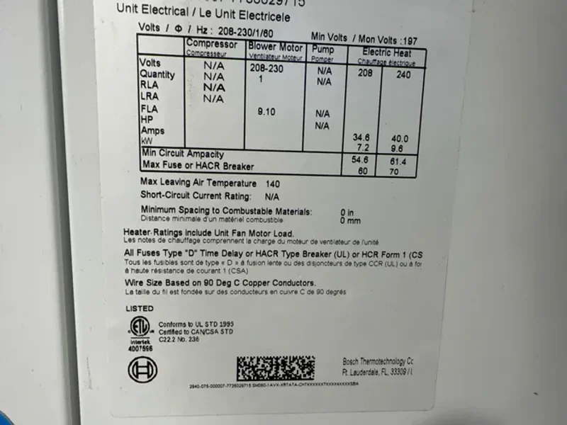 Bosch Water Source Heat Pump - Sm060-1avx-xrtata-chtx