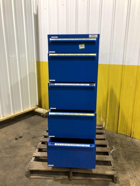 5 DRAWER EQUIPTO 22" X 28" X 59" TOOL STORAGE CABINET: STOCK #16630