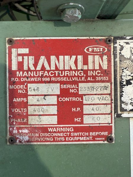150 TON FRANKLIN MANUFACTURING C FRAME HYDRAULIC WEB PUNCH. STOCK # 0666125