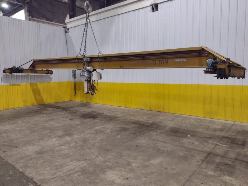 3 / 5 TON X 30' NORTH AMERICAN SINGLE GIRDER TOP RUNNING OVERHEAD BRIDGE CRANE &amp; COFFING HOIST: YOBRO #25275