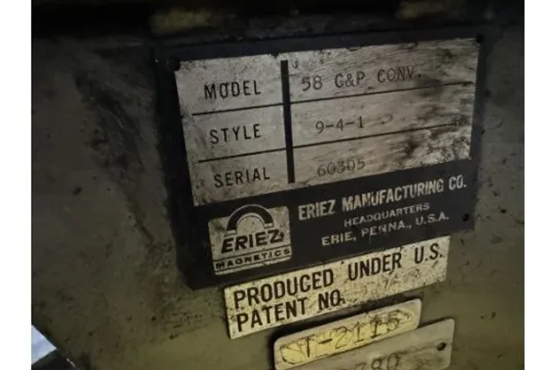 ERIEZ 8" WIDE MAGNETIC CONVEYOR, STOCK# 14380J