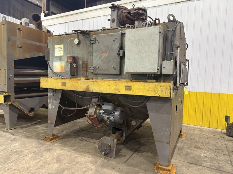 72" WIDE x 16" HIGH PANGBORN MODEL #ES1821-125 TOP &amp; BOTTOM PLATE SHOT BLAST MACHINE, WITH DUST COLLECTOR: YOBRO #25181