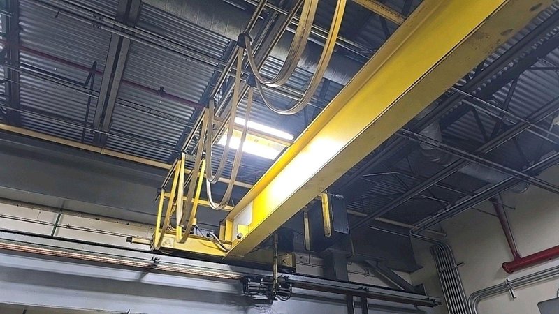 3 TON X 35' CRANEMANN SINGLE GIRDER OVERHEAD BRIDGE CRANE W/ DETROIT ELECTRIC HOIST: STOCK #23442