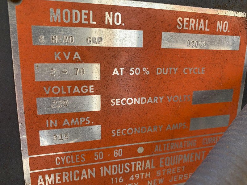 American Industrial Multi-Head Grid Welder 4 Head