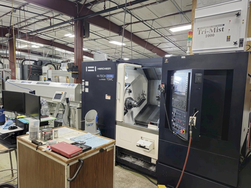 Hwacheon HI-TECH 230BL-YSMC CNC Turning Center, 3500 RPM, Live Tooling, 3-Jaw Chuck, 12 Pos. Turret, Fanuc, Imeca Bar Feeder, New 2021