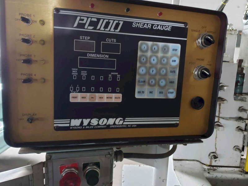 1/4″ x 10′ Wysong 1025 Power Squaring Shear, 1980 – Backgauge, Squaring Arm, PC100 Control