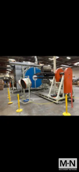 2 ARM ROTOLINE MODEL DC3.00XT ROTATIONAL MOLDING MACHINE MFG 2000