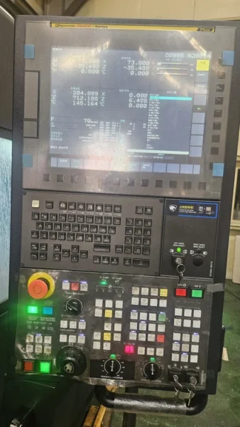 2023 DN SOLUTIONS PUMA 4100LMB CNC Universal Turning Center. Equipped for versatile 2-axis and 3-axis lathing, it features a 15" chuck, 50 HP spindle, and a machining length of 79.8" and with hydraulic open / close steady rest. Perfect for heavy-duty tasks. Fanuc Control, 50HP