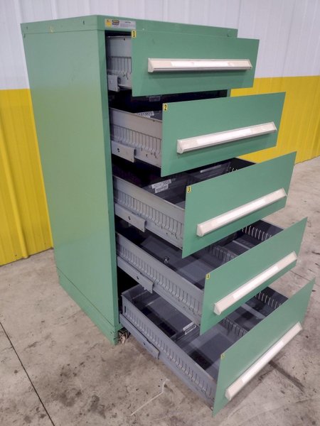 5 DRAWER VIDMAR INDUSTRIAL STORAGE CABINET 30" X 27.5" X 59": STOCK #21373 (60 AVAILABLE)