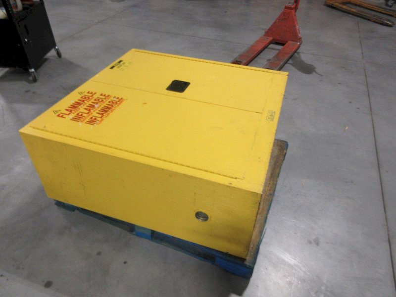 U-Line H-1563M Flammable Storage Cabinet - Standard, Manual Doors, Yellow, 30 Gallon- Auction Item