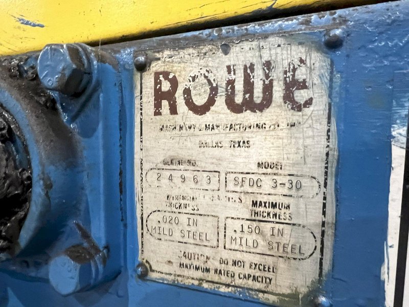 30&quot; X .150&quot; ROWE MODEL #SFDC 3-30 POWERED COIL STRIP STRAIGHTENER: STOCK #19804