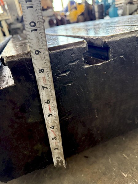 60&quot; WIDE X 67&quot; LONG X 9&quot; THICK T-SLOTTED BOLSTER PLATE. STOCK # 1006324