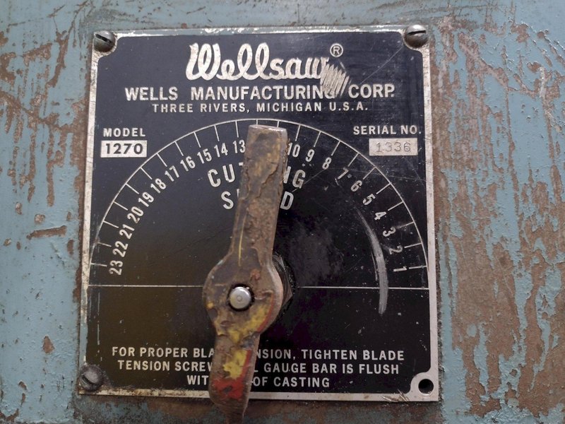 12" X 12" WELLS MODEL 1270 WELLSAW  HORIZONTAL SAW: STOCK #18510