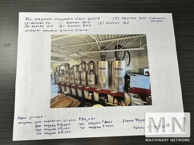 WITTMANN MODEL DRYMAX 600 DRYER WITH 8 HOPPER BANK MFG 2005