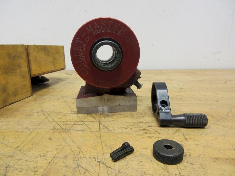 Suburban Tool 5C Collet Master Index Fixture: 7 1/2° Index Increments, 3 5/8 in Centerline Ht, in Wood Case- Auction Item