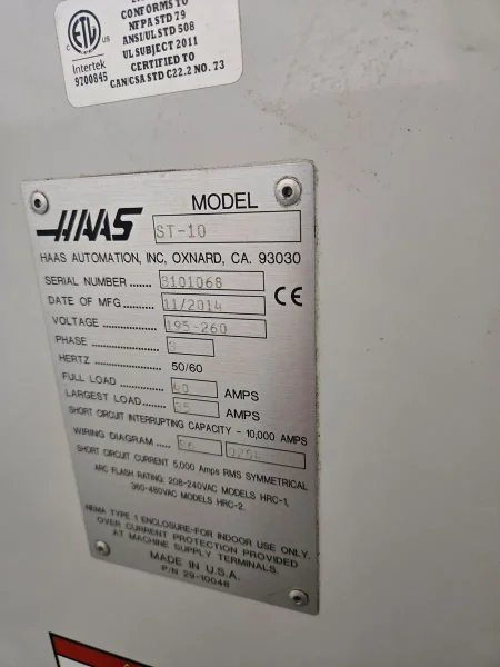 2014 HAAS ST-10 CHUCKER LATHE