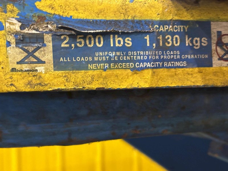 2,500 LBS 48" X 58" BISHAMON ELECTRIC PLATFORM LIFT TABLE: STOCK #23434