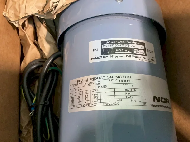 NIPPON OIL PUMP CORPORATION 0.7 KW OIL PUMP  -  25P700-220EVB-062