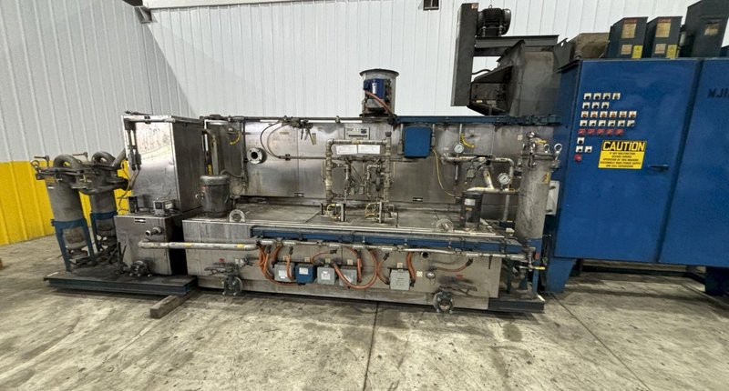 24&quot; W X 11&quot; H RANSOHOFF 3-STAGE STAINLESS STEEL PASS THROUGH BELT CONVEYOR PARTS WASHER, 2003, ELECTRIC HEAT: STOCK #22020