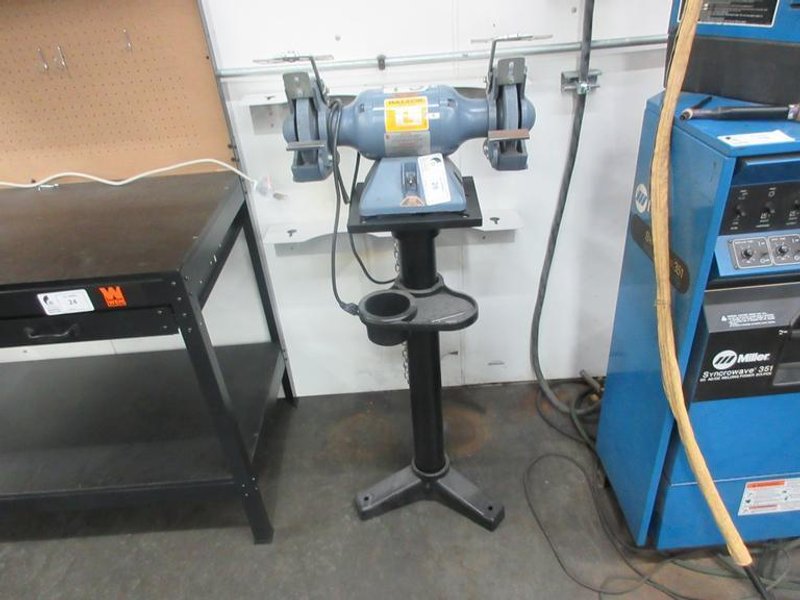 Baldor Double Ended Pedestal Grinder on Steel Stand- Auction Item